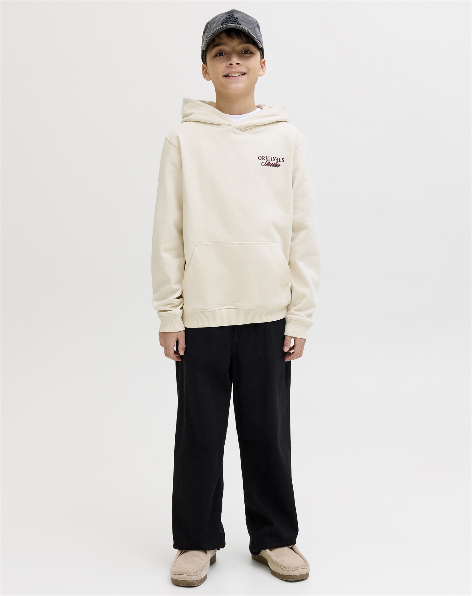 Jack & Jones Junior - JORNorrebro Typo Back Sweat Hoodie - Antique White